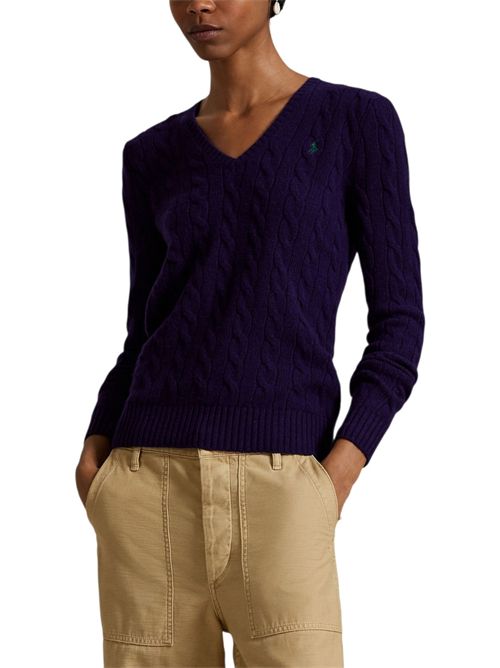 scollo a v donna a trecce viola Ralph Lauren | 211971866010